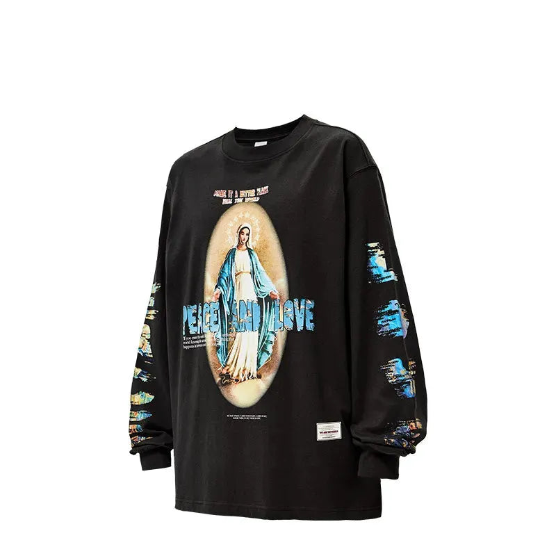 High Street Vintage Print Design Spring New Round Neck Sweater - Bellarte Enchanté High Street Vintage Print Design Spring New Round Neck Sweater